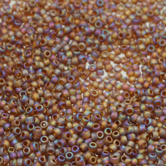 Toho Seed Beads - 15/0 - Matte Smokey Topaz Rainbow