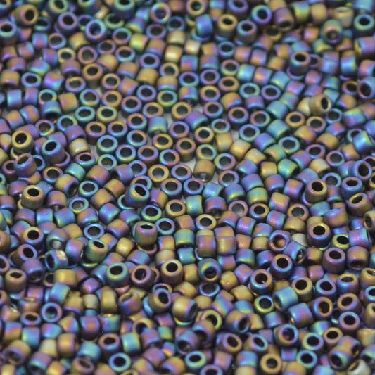 Toho Seed Beads - 15/0 - Semi Glazed Rainbow Black