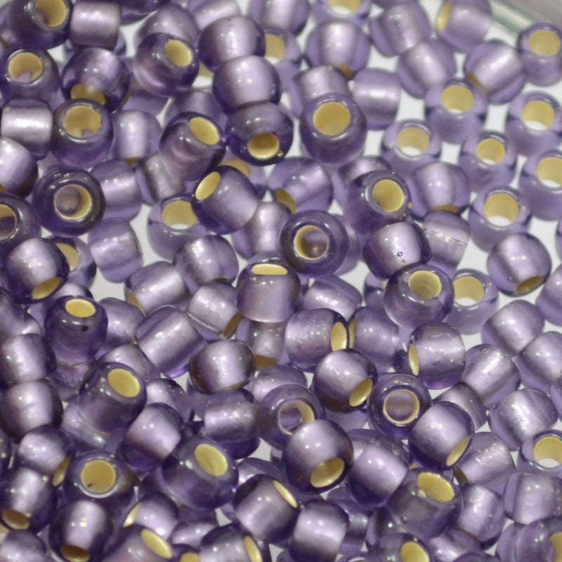 Toho Seed Beads - 6/0 - Silver Lined Matte Light Purple