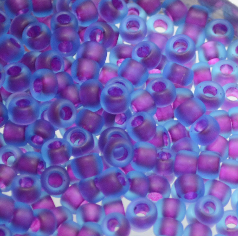 Toho Seed Beads - 6/0 - Colour Lined Aqua/Purple