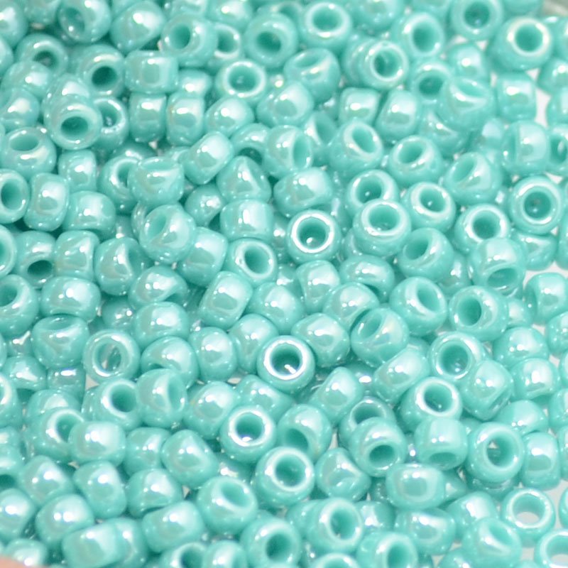 Toho Seed Beads - 8/0 - Opaque Green Turquoise Lustre