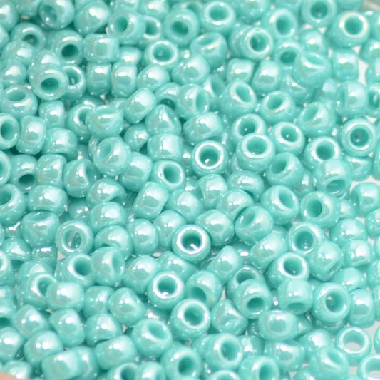 Toho Seed Beads - 8/0 - Opaque Green Turquoise Lustre