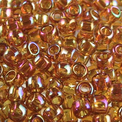 Toho Seed Beads - 8/0 - Transparent Dark Topaz AB