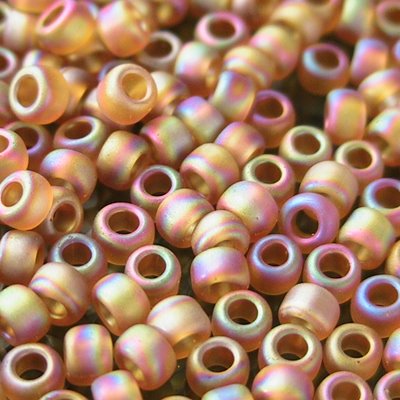 Toho Seed Beads - 8/0 - Transparent Dark Topaz Rainbow Frosted