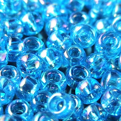 Toho Seed Beads - 8/0 - Transparent Dark Aqua Rainbow