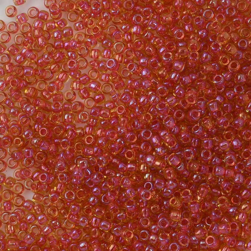 Toho Seed Beads - 8/0 - Inside-Color Rainbow Light Topaz / Mauve-Lined