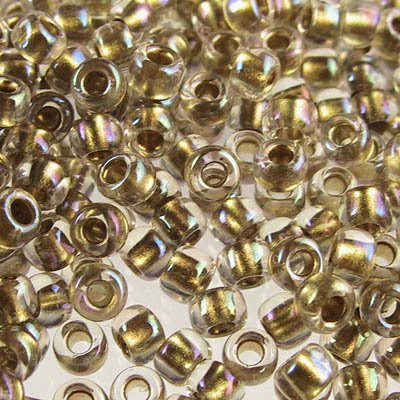 Toho Seed Beads - 8/0 - Inside-Color Olive Gold/Clear