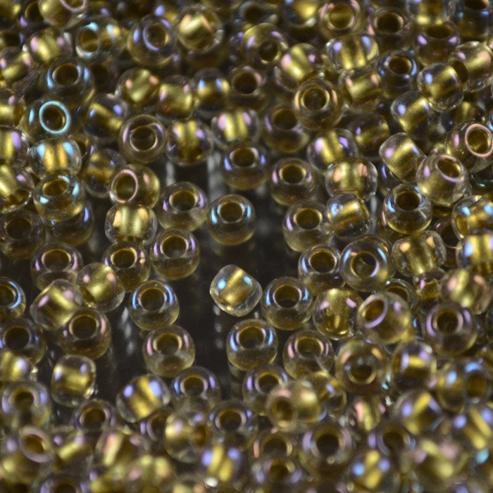 Toho Seed Beads - 8/0 - Inside-Color Olive Gold/Clear
