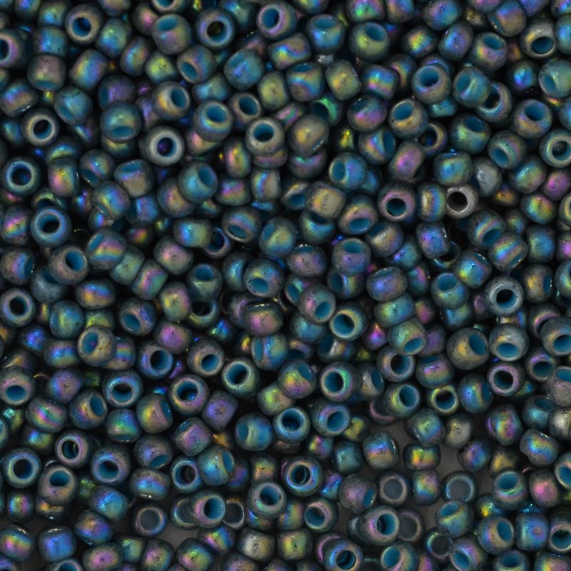 Toho Seed Beads - 8/0 - Semi Glazed Rainbow Blue Turquoise