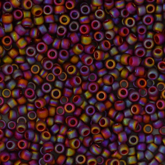 Toho Seed Beads - 8/0 - Semi Glazed Rainbow Dark Red