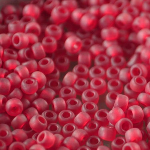 Toho Seed Beads - 8/0 - Frosted Transparent Ruby