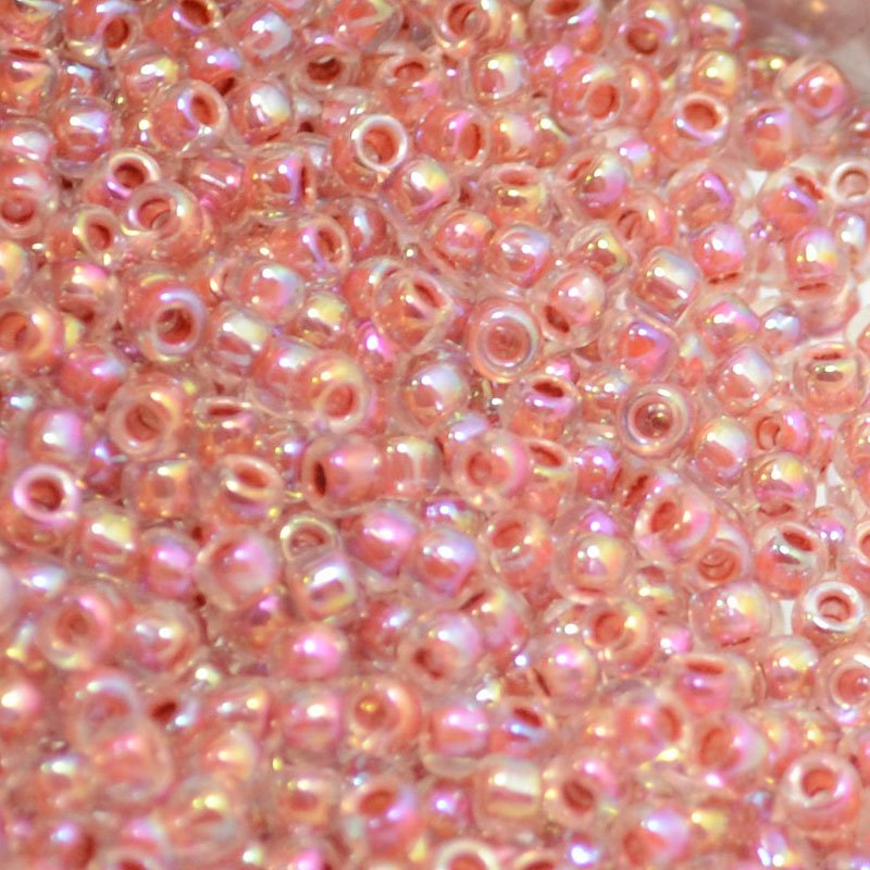 Toho Seed Beads - 8/0 - Colour Lined Crystal/Sandstone Rainbow