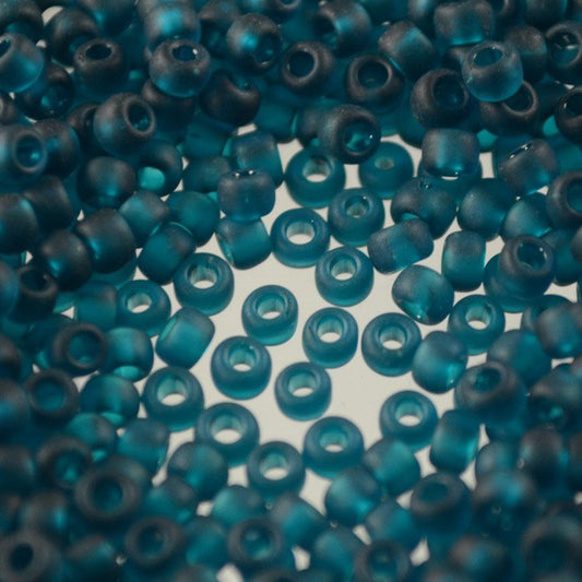 Toho Seed Beads - 8/0 - Frosted Transparent Teal