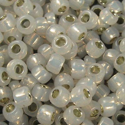 Toho Seed Beads - 8/0 - White Opal Gilt Lined [Permanent Finish]