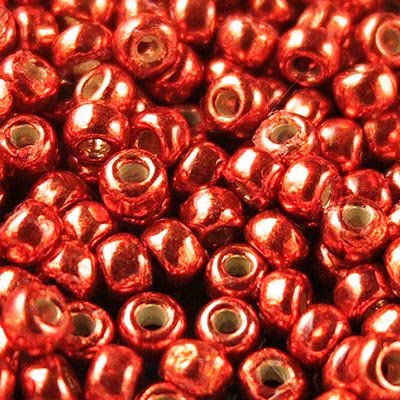 Toho Seed Beads - 8/0 - Metallic Mandarin Orange [Permanent Finish]