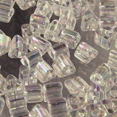 Toho Triangles - 8/0 - Transparent Rainbow Crystal AB