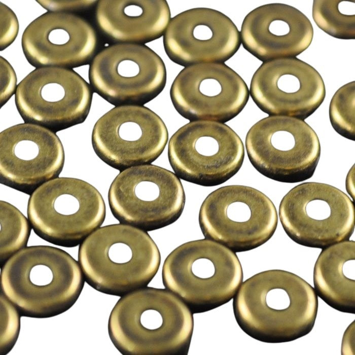 Metal Beads - 5mm - Plain Heishi Spacer - Brass Oxide (50)