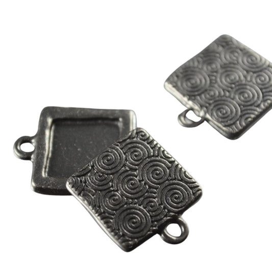Pendant - Spiraled Square Frame - Black