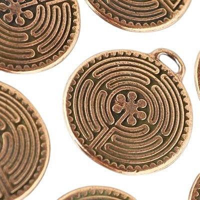 22mm Labyrinth Pendant   Ant Copper Each
