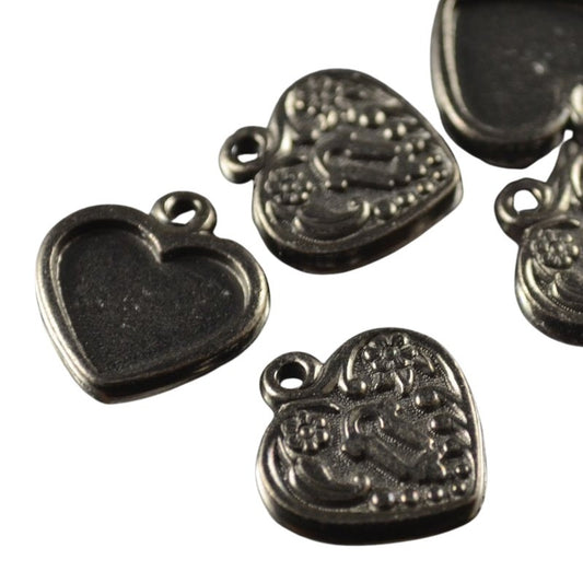 Pendant - Heart Lock Frame - Black