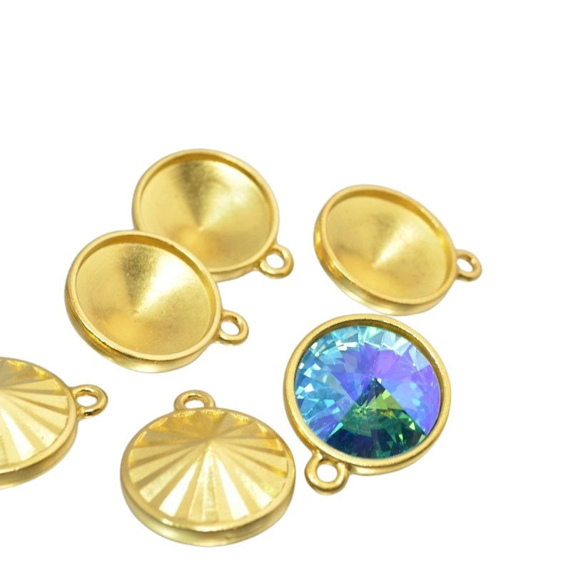 Rivoli Setting - ID 18mm Faceted - Bright Gold