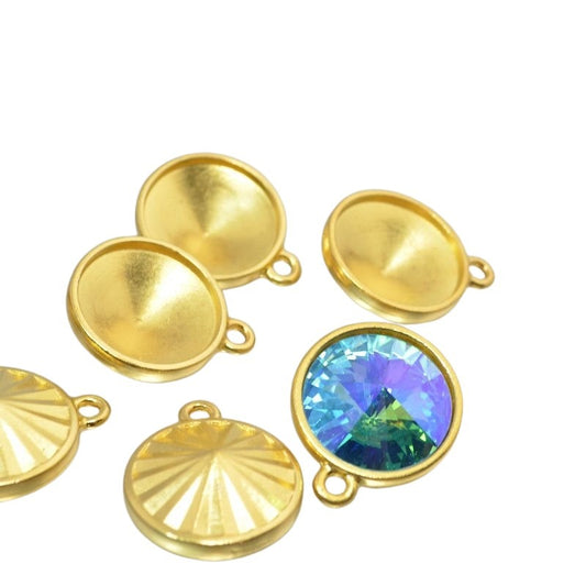 Rivoli Setting - ID 18mm Faceted - Bright Gold