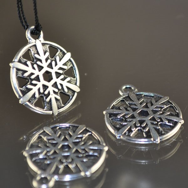 19mm Snowflake Charm   Ant Silver Each