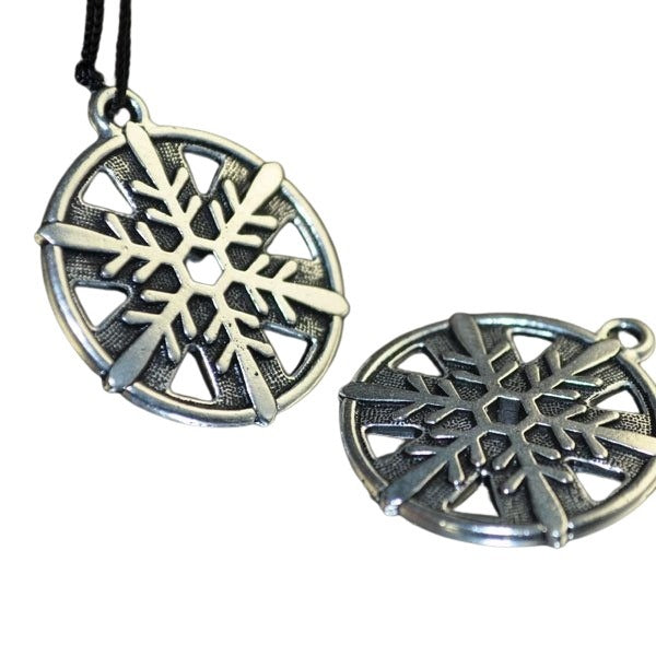 25mm Snowflake Charm   Ant Silver Each