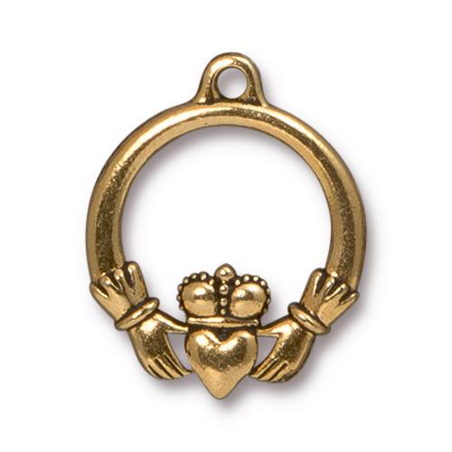 Claddagh Charm   Antique Gold Each