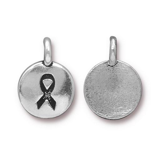 Awareness Ribbon Charm   Ant Silver Each