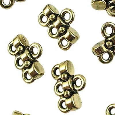 Metal Connector - 3:1 Pip - Antiqued Gold