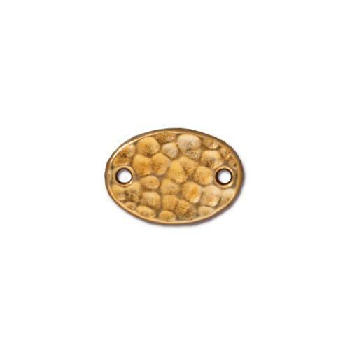 Link - 10x13mm Hammered Ovals - Bright Gold