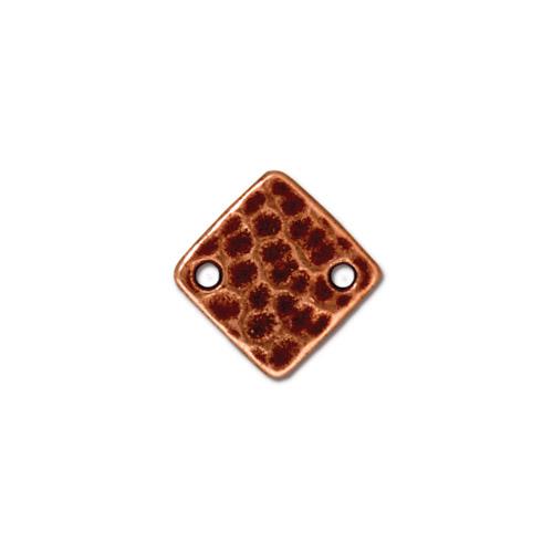 Link -  Hammered Flat Square Diamond - Antique Copper
