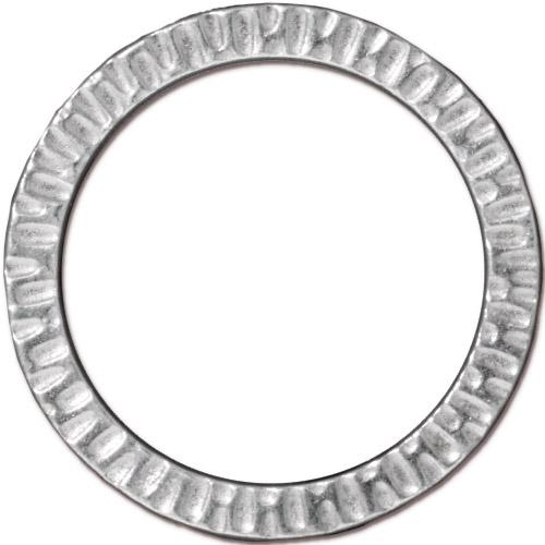 Link - 1.25in Radiant Flat Round Ring - Bright Rhodium