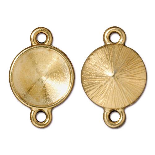 Rivoli Setting - ID 12mm Plain Link - Bright Gold Plated