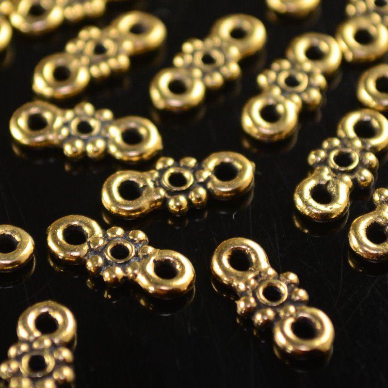 Separator/Connector -  Daisy Link - Antique Gold (10)