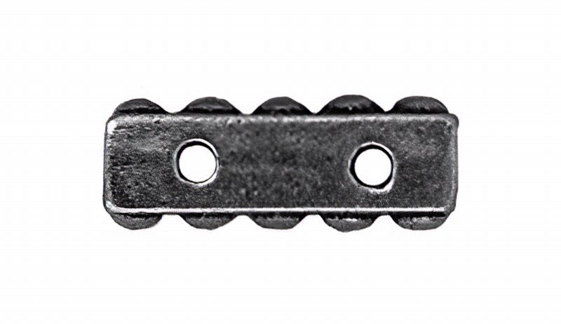 Separator/Connector - 2-Hole Beaded Bar - Black