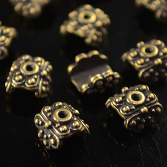 Bead Cap Raja - Decorative Half-circle - Brass Oxide