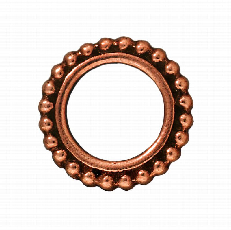 Metal Bead Frame - 14mm Double Dot Ring - Antique Copper