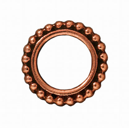 Metal Bead Frame - 14mm Double Dot Ring - Antique Copper
