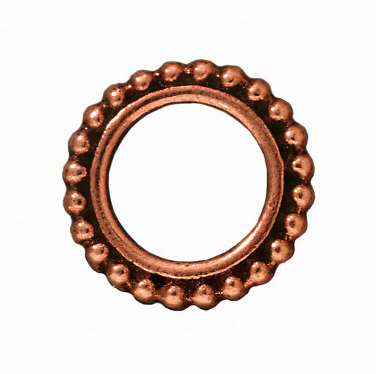 Metal Bead Frame - 14mm Double Dot Ring - Antique Copper