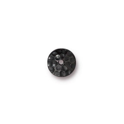 Bead Cap Hammered Dome - 8mm - Black