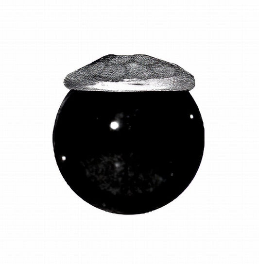 Bead Cap Hammered Dome - 8mm - Black