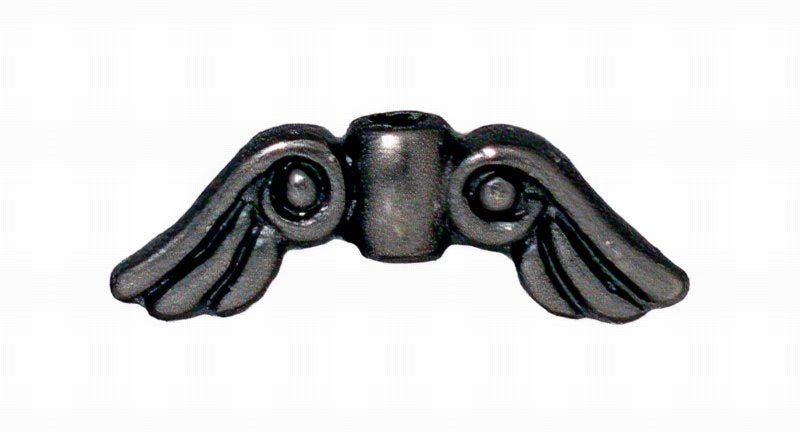 Metal Beads - Small Angel Wings - Black
