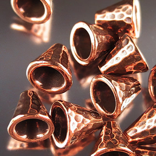 Cone Hammered - 8mm - Antique Copper