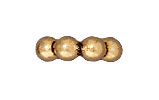 Metal Beads - Big Hole - 8mm Large Hole Beaded (Daisy) Spacer - Antique Gold