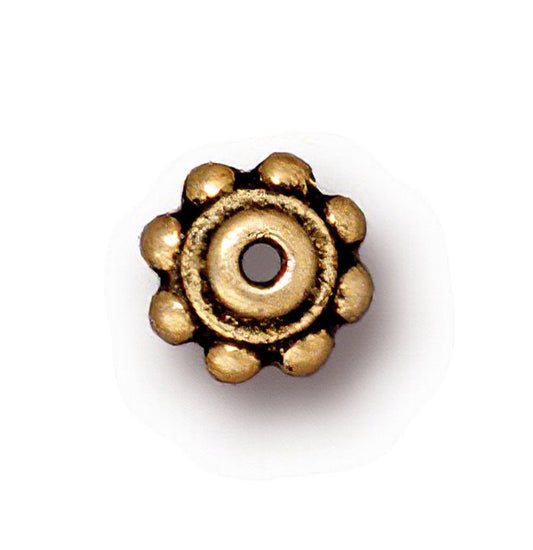 Findings - Bead Caps - 6mm Daisy Bead Aligner - Antique Gold (10)