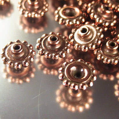 Findings - Bead Caps - 8mm Daisy Bead Aligner - Antique Copper (10)