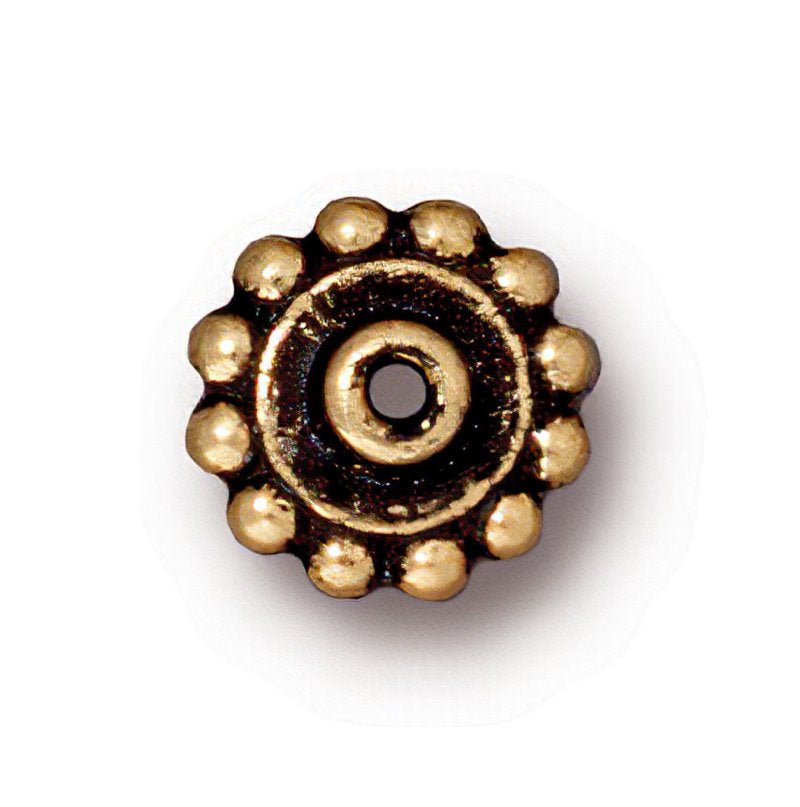 Findings - Bead Caps - 8mm Daisy Bead Aligner - Antique Gold (10)