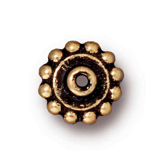 Findings - Bead Caps - 8mm Daisy Bead Aligner - Antique Gold (10)